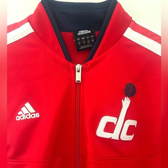 Men's Washington Wizards Official Adidas Warm Up Jacket Size L NBA Blokecore - Picture 2 of 8